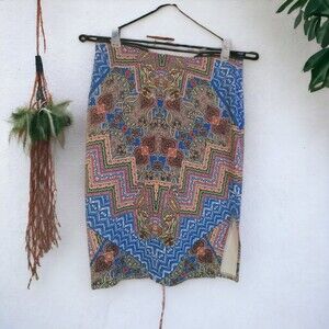 XL Bisou Bisou Tribal Aztec African Print Pencil Skirt